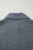 Medium Grey Ribbed Knit Buttons Front Flap Pocket Casual Shacket