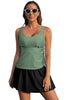 Mist Green Scoop Neck Adjustable Tankini and Matching Skort Bathing Suit