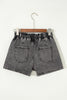 High-rise Drawstring High Waist Casual Denim Shorts with Pockets