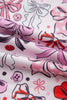 Pink Cute Ribbon Bows Printed Shirt Style 2pcs Short Pajama Set