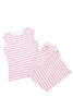 Rose Stripe Casual Wide Leg 2pcs Pants Set