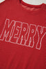 Fiery Red Twist Ribbed MERRY Letter Graphic Plus Size Pullover