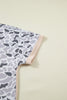 Gray Camouflage Print Twisted Ribbed Patchwork Casual T Shirt