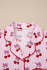 Sky Blue Bow Print Short Pajama Set
