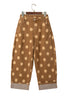 Sky Blue Polka Dot Ankle-Length Metal Button Casual Jeans