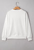 White FOOTBALL 3D Letter Graphic Crew Neck Sweatshirt