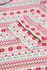 White Christmas Pattern Print Shirt Style Long 2pcs Pajama Set