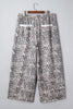 Khaki Plus Size Leopard Print Raw Edge Patch Pocket Drawstring Loose Pants