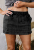 Black Drawstring High Waist Pocketed Denim Shorts
