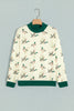 Multicolour Mallard Print Patchwork Colorblock High Neck Sweatshirt