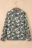 Green Camo Chest Pockets Loose Jean Jacket