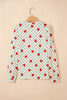Red Dotted Heart Festive Valentine Blouse