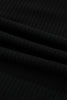 Skobeloff Lace Neckline Button Decor Lettuce Edge Long Sleeve Ribbed Top