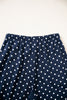 Brown Polka Dot Drawstring Wide Leg Long Sleeve Top Pant Set