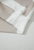 Khaki Checkered Print Breathable Textured Long Sleeve Top