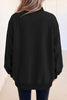 Black Oversize Drop Shoulder Reversible Mock Neck Sweatshirt