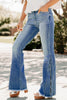 Ashleigh Blue Cut out Side Frayed Hemline Flare Jeans