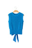 Myosotis Slim Knit Polka Dot Knot Back Cropped Sweater Tank