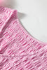 Pink Smocked Bodice Flutter Sleeve Fit Flare Tiered Midi Dress