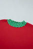Racing Red Polka Dot Trim Baggy Pullover 2pcs Short Set