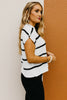 Blue Striped Batwing Sleeve Sweater Tee