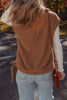 Beige Faux Fur Snap Button Front Knot Side Plush Vest with Pockets
