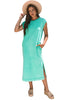 Carrot Mineral Wash Pocketed T-shirt Long Dress