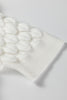 White Fish Scale Textured Knit Ribbed High Neck Short Sleeve Sweater