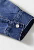 Ashleigh Blue Denim Shirt Collar Long Sleeve Flared Mini Dress