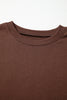 Coffee Varsity Striped Detail Drop Shoulder Oversized Sweatshirt