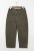 Coffee Solid Color Square Patch Pocket Ankle-length Barrel Jeans