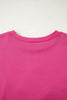 Rose Red Lucky Clover Embroidered Loose Pullover Sweatshirt
