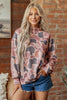 Sky Blue Camouflage Western Style Pullover Sweatshirt