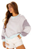 Delicacy Striped Colorblock Patchwork Drop Shoulder Sweatshirt