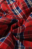 Red Plaid Print Frilly Collar Long Sleeve Shift Mini Dress