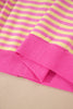 Rose Red Striped Long Sleeve Zip-Up Hoodie Drawstring Elastic Waist 2pcs Short Set