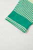 Green Stripe Patchwork Colorblock Plus Size T Shirt