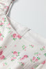 Pink Floral Print Long Sleeve Ruffle Detail Flared Mini Dress