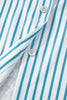 Sky Blue Stripe Contrast Leopard Patchwork Long Shirt Dress with Slits