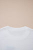 White Retro Flying Mallard Pattern Drop Shoulder Pullover Sweater