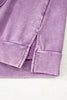 Orchid Bouquet Mineral Wash Big Bow Patchwork Pullover Sweatshirt