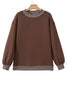 Pink Colorblock Polka Dot Contrast Trim Oversized Sweatshirt