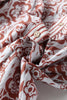 Floral Print Frilled Striped Trim Button Down Smocked Cuffs Long Sleeve Shirt