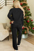 Racing Red MERRY Corded Long Sleeve Top and Pockets Pants Set