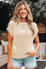 Parchment Bowknot Applique Cap Sleeve Sweater