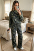 Multicolour Camouflage Patchwork Striped Detail Long Sleeve Top Casual Pants Set