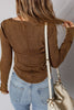 Black Exposed Seam Ribbed Long Sleeve Top