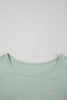 Clearly Aqua Solid Color Ruffled Short Sleeve Casual Blouse