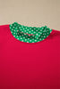 Pink Colorblock Polka Dot Contrast Trim Oversized Sweatshirt
