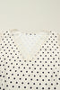 Apricot Plus Size Polka Dot Print Lace Trim V Neck Sleeveless Top